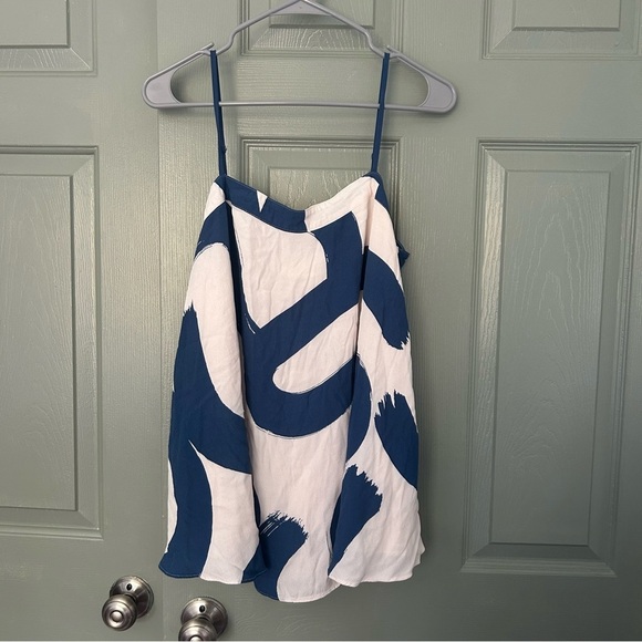 Maeve Anthropologie Brushstroke Tube Tanktop Blue and White - Picture 2 of 5